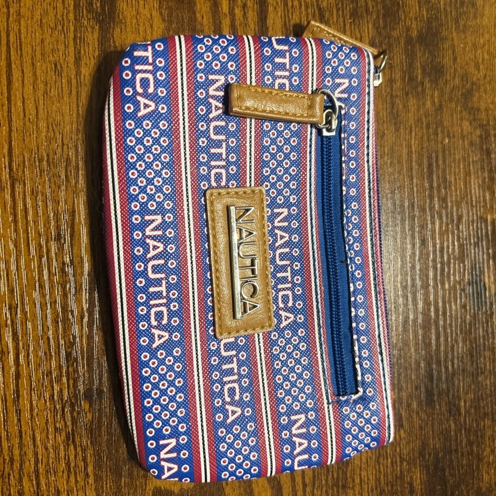 Nautica Blue and Red Striped Wallet